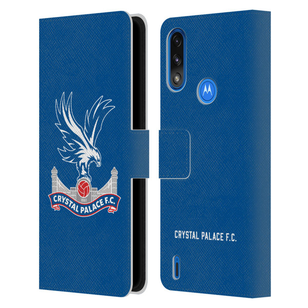 Crystal Palace FC Crest Plain Leather Book Wallet Case Cover For Motorola Moto E7 Power / Moto E7i Power