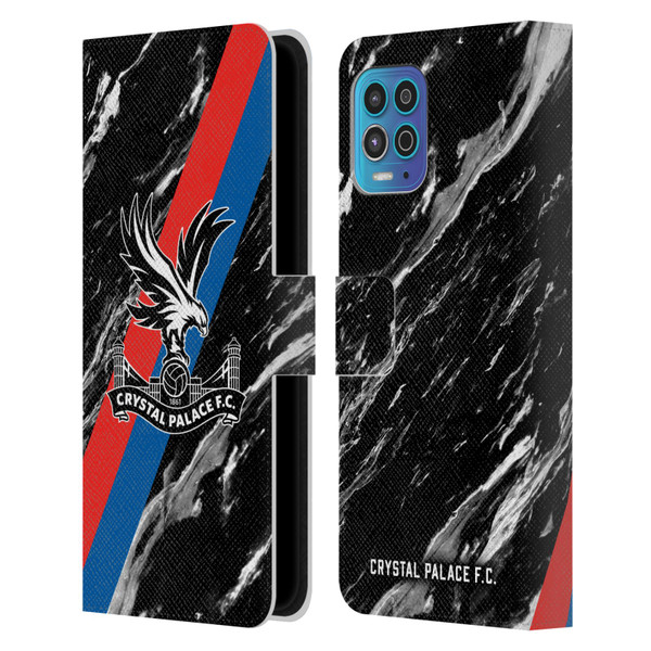 Crystal Palace FC Crest Black Marble Leather Book Wallet Case Cover For Motorola Moto G100