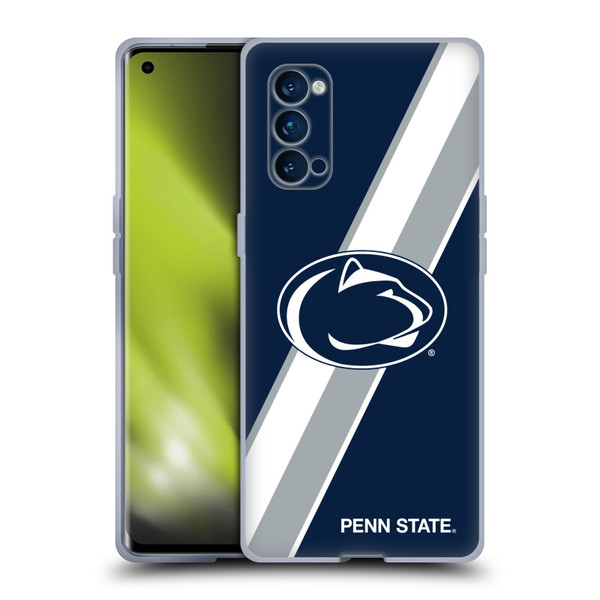 Pennsylvania State University PSU The Pennsylvania State University Stripes Soft Gel Case for OPPO Reno 4 Pro 5G