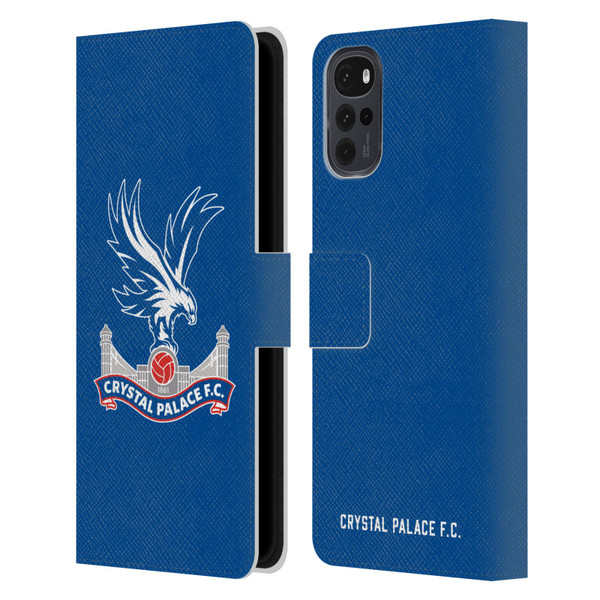 Crystal Palace FC Crest Plain Leather Book Wallet Case Cover For Motorola Moto G22