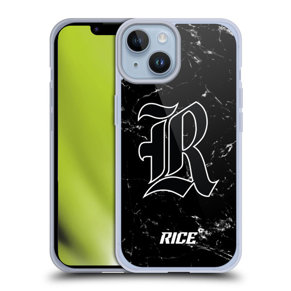 Rice University Rice University Black And White Marble Soft Gel Case for Apple iPhone 14