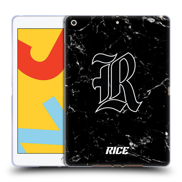 Rice University Rice University Black And White Marble Soft Gel Case for Apple iPad 10.2 2019/2020/2021