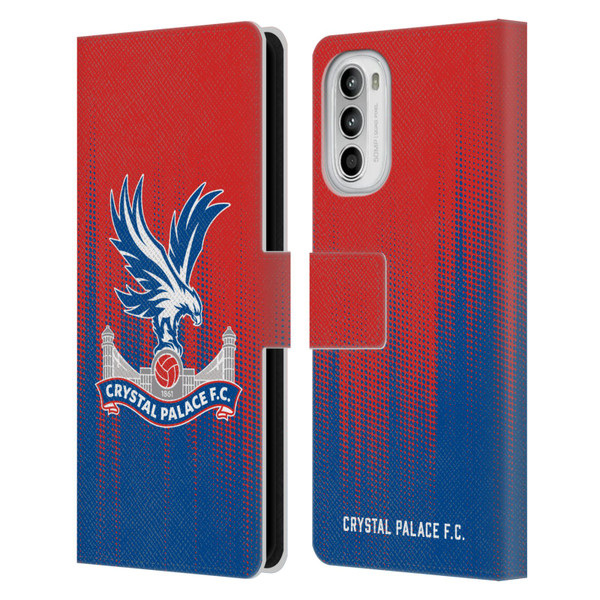 Crystal Palace FC Crest Halftone Leather Book Wallet Case Cover For Motorola Moto G52