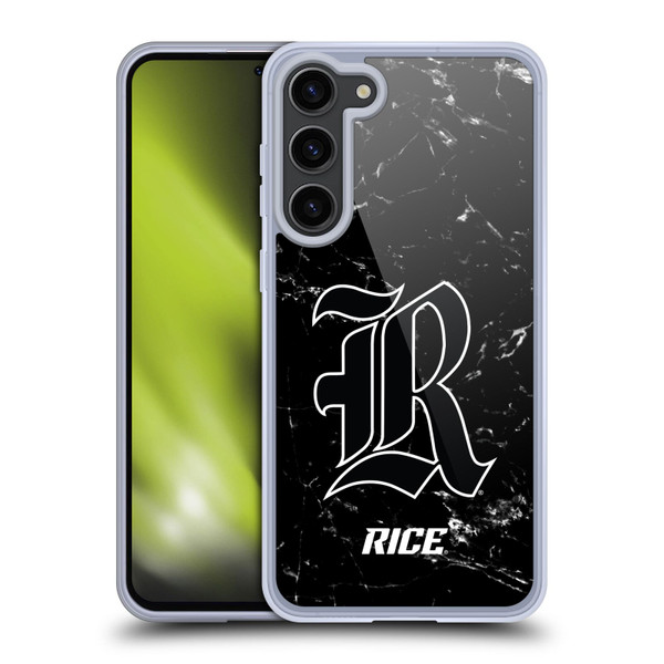 Rice University Rice University Black And White Marble Soft Gel Case for Samsung Galaxy S23+ 5G