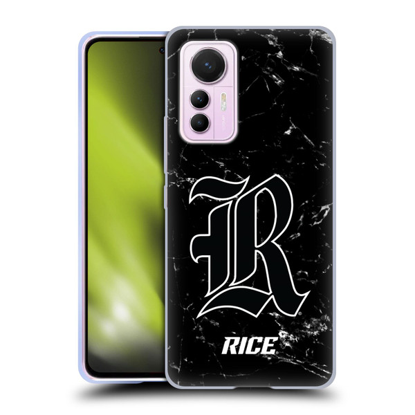 Rice University Rice University Black And White Marble Soft Gel Case for Xiaomi 12 Lite