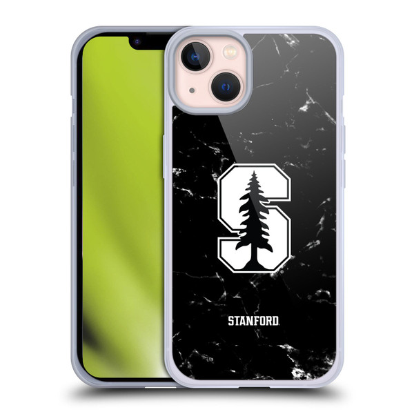 Stanford University The Farm Stanford University Black And White Marble Soft Gel Case for Apple iPhone 13