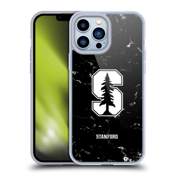 Stanford University The Farm Stanford University Black And White Marble Soft Gel Case for Apple iPhone 13 Pro Max