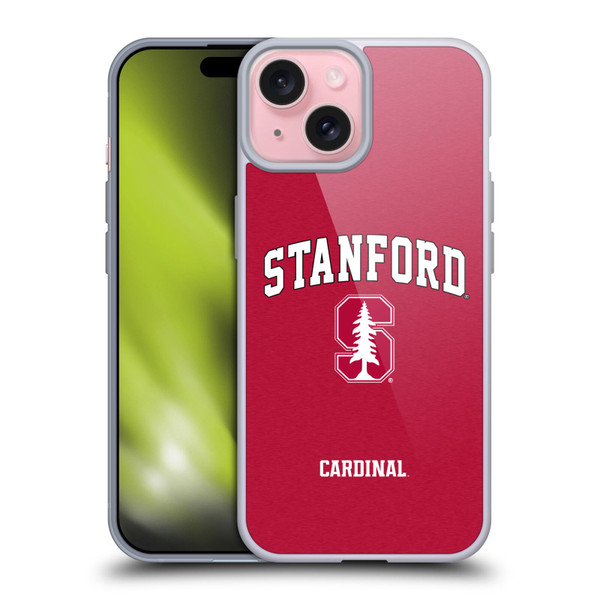 Stanford University The Farm Stanford University Campus Logotype Soft Gel Case for Apple iPhone 15