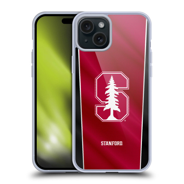 Stanford University The Farm Stanford University Banner Soft Gel Case for Apple iPhone 15 Plus