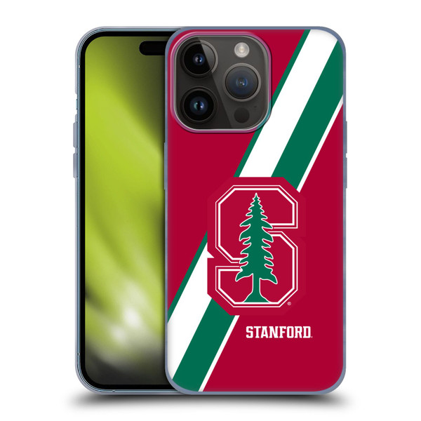 Stanford University The Farm Stanford University Stripes Soft Gel Case for Apple iPhone 15 Pro