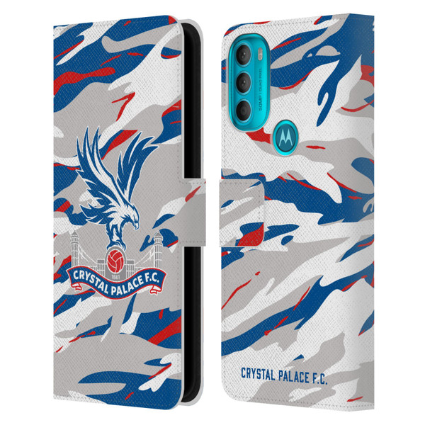 Crystal Palace FC Crest Camouflage Leather Book Wallet Case Cover For Motorola Moto G71 5G