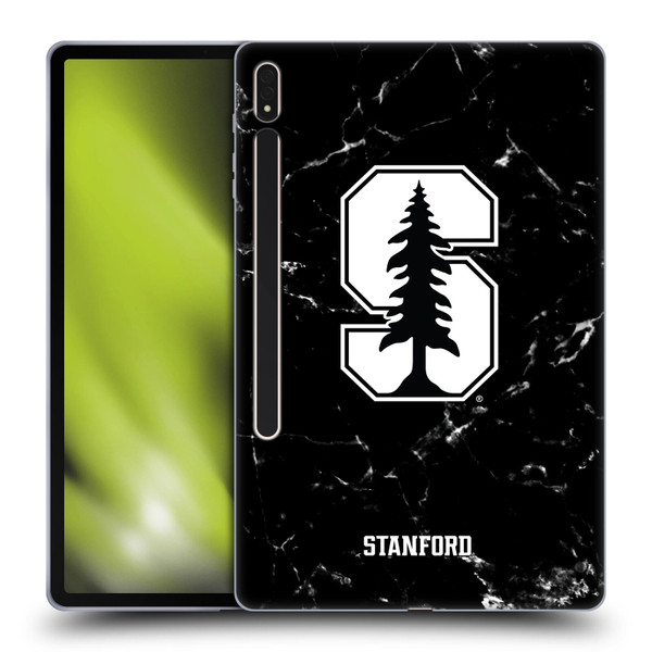 Stanford University The Farm Stanford University Black And White Marble Soft Gel Case for Samsung Galaxy Tab S8 Plus