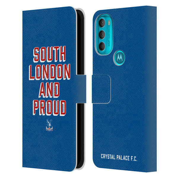 Crystal Palace FC Crest South London And Proud Leather Book Wallet Case Cover For Motorola Moto G71 5G