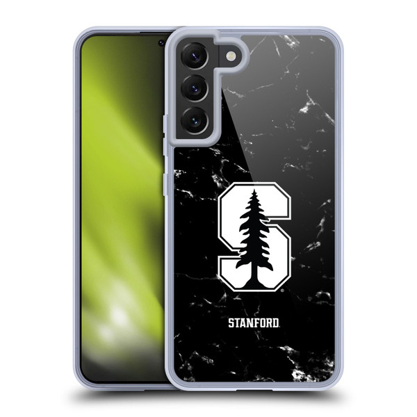 Stanford University The Farm Stanford University Black And White Marble Soft Gel Case for Samsung Galaxy S22+ 5G