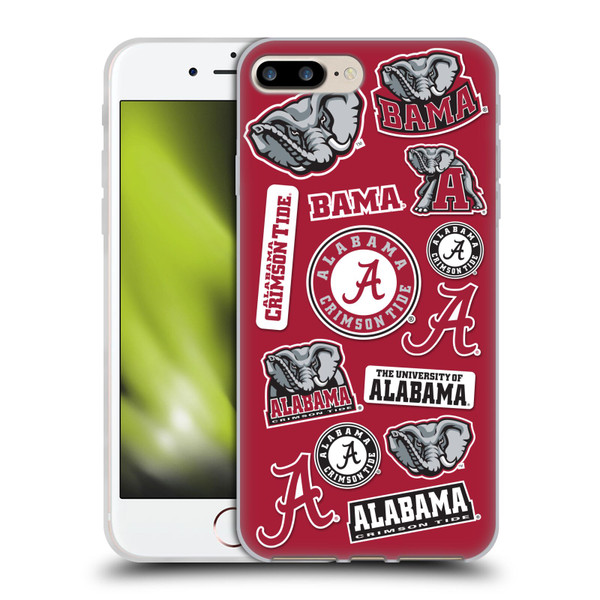 University Of Alabama UA The University Of Alabama Art Collage Soft Gel Case for Apple iPhone 7 Plus / iPhone 8 Plus