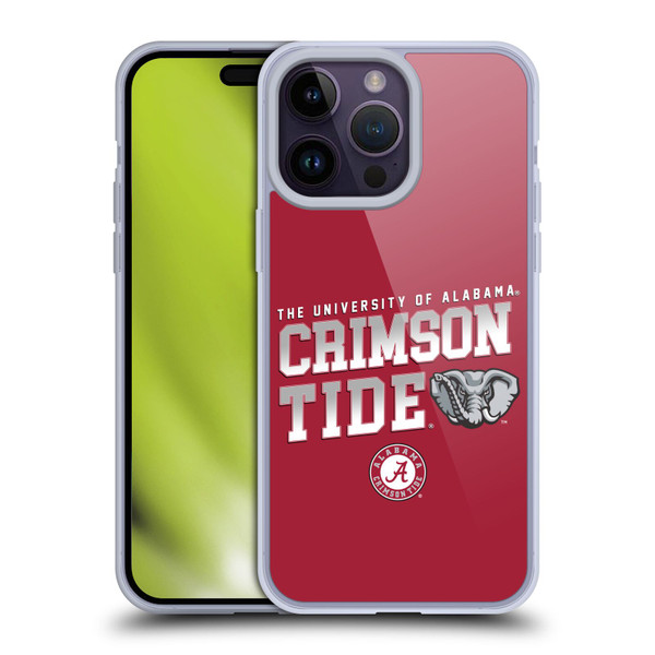 University Of Alabama UA The University Of Alabama Crimson Tide Soft Gel Case for Apple iPhone 14 Pro Max