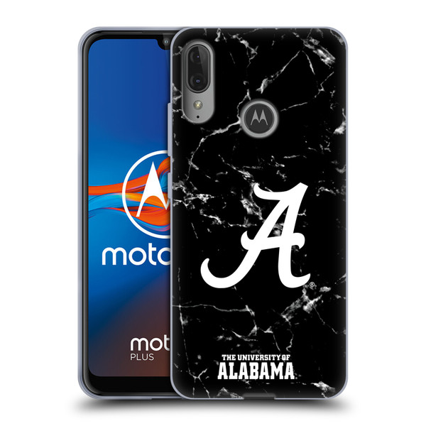 University Of Alabama UA The University Of Alabama Black And White Marble Soft Gel Case for Motorola Moto E6 Plus