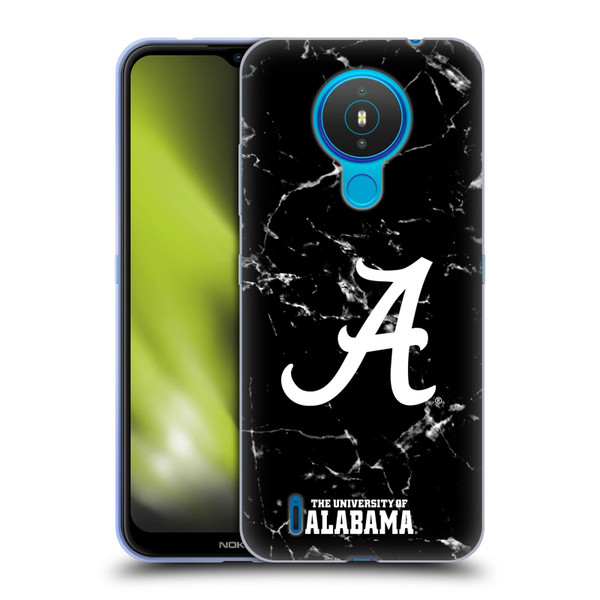 University Of Alabama UA The University Of Alabama Black And White Marble Soft Gel Case for Nokia 1.4