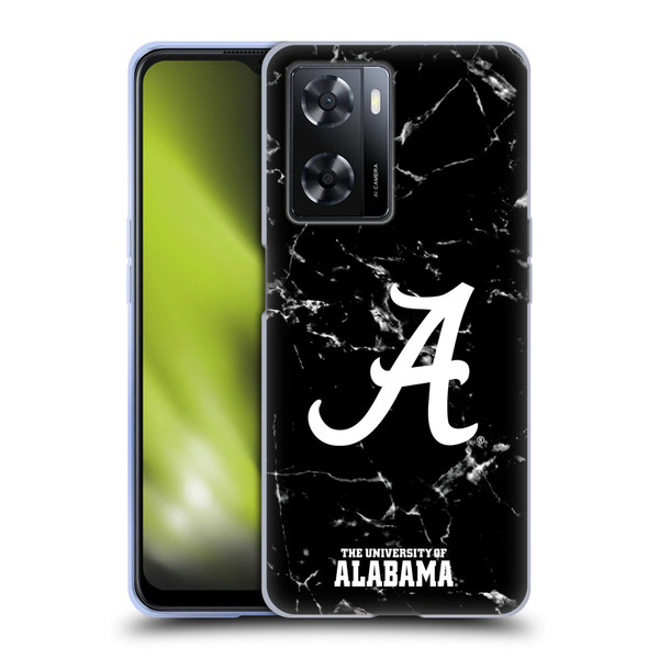 University Of Alabama UA The University Of Alabama Black And White Marble Soft Gel Case for OPPO A57s