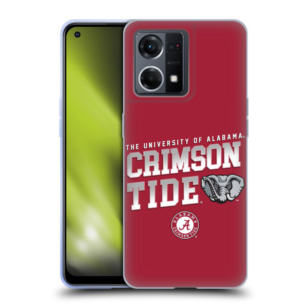 University Of Alabama UA The University Of Alabama Crimson Tide Soft Gel Case for OPPO Reno8 4G