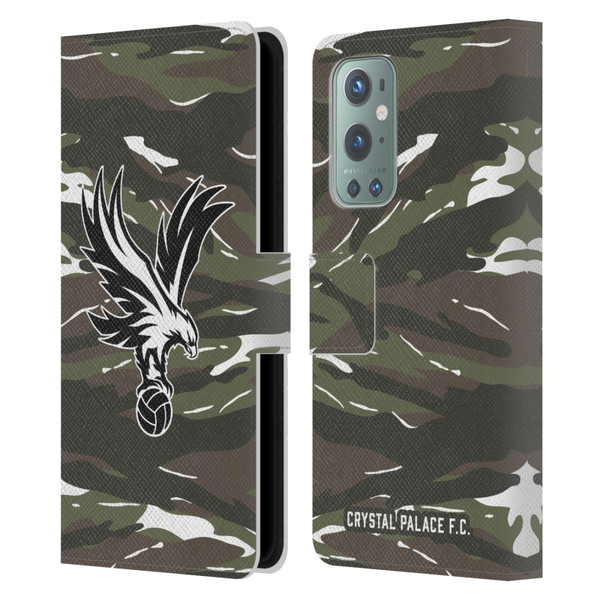 Crystal Palace FC Crest Woodland Camouflage Leather Book Wallet Case Cover For OnePlus 9
