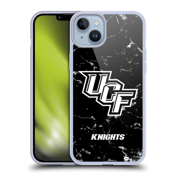 University Of Central Florida UCF University Of Central Florida Black And White Marble Soft Gel Case for Apple iPhone 14 Plus