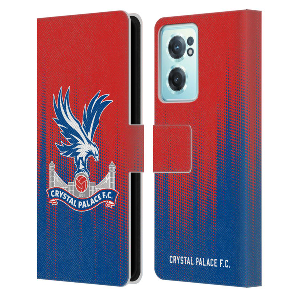 Crystal Palace FC Crest Halftone Leather Book Wallet Case Cover For OnePlus Nord CE 2 5G