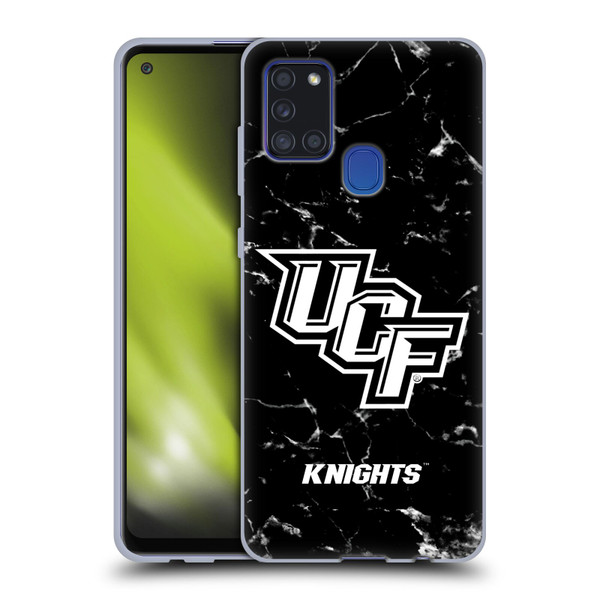 University Of Central Florida UCF University Of Central Florida Black And White Marble Soft Gel Case for Samsung Galaxy A21s (2020)