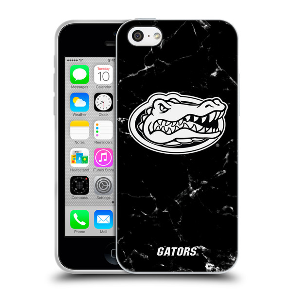 University Of Florida UF University Of Florida Black And White Marble Soft Gel Case for Apple iPhone 5c