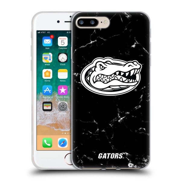 University Of Florida UF University Of Florida Black And White Marble Soft Gel Case for Apple iPhone 7 Plus / iPhone 8 Plus