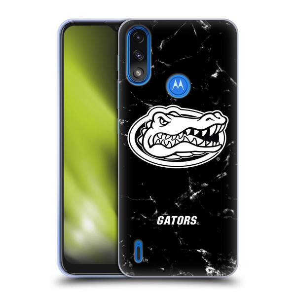 University Of Florida UF University Of Florida Black And White Marble Soft Gel Case for Motorola Moto E7 Power / Moto E7i Power