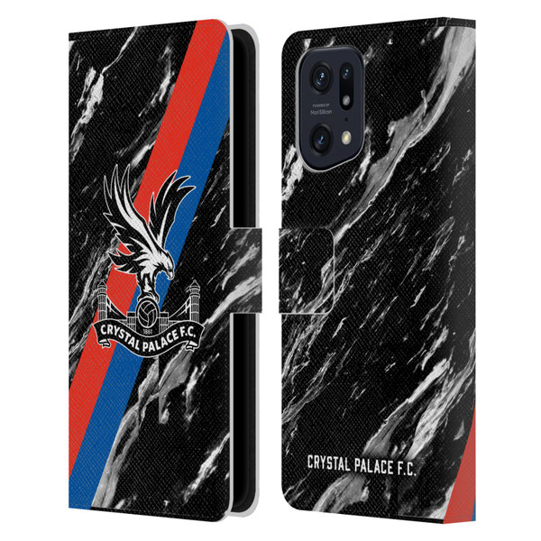 Crystal Palace FC Crest Black Marble Leather Book Wallet Case Cover For OPPO Find X5