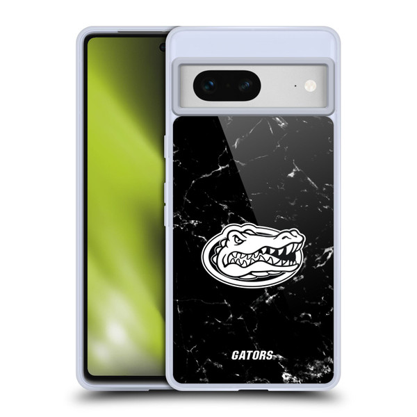 University Of Florida UF University Of Florida Black And White Marble Soft Gel Case for Google Pixel 7