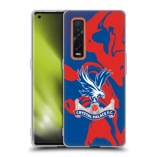 Crystal Palace FC Crest Red And Blue Marble Soft Gel Case for OPPO Find X2 Pro 5G