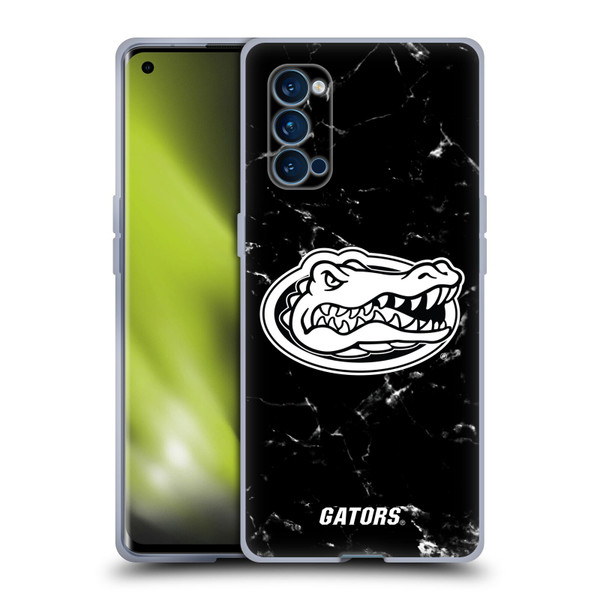 University Of Florida UF University Of Florida Black And White Marble Soft Gel Case for OPPO Reno 4 Pro 5G