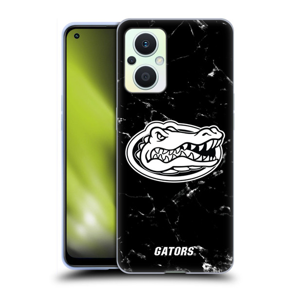 University Of Florida UF University Of Florida Black And White Marble Soft Gel Case for OPPO Reno8 Lite
