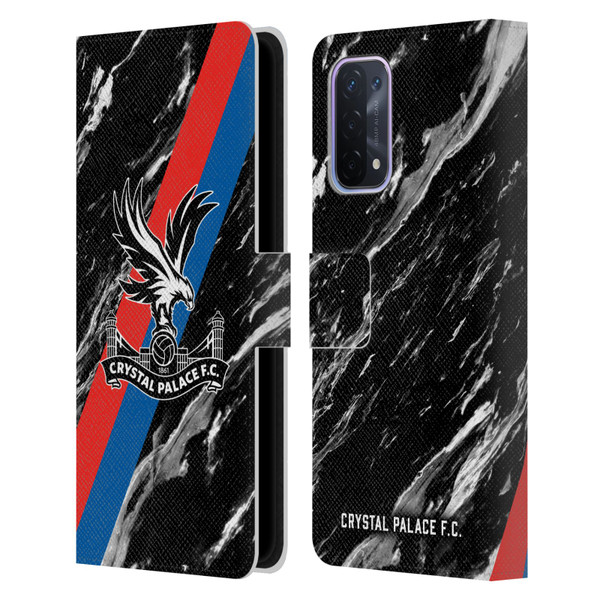 Crystal Palace FC Crest Black Marble Leather Book Wallet Case Cover For OPPO A54 5G