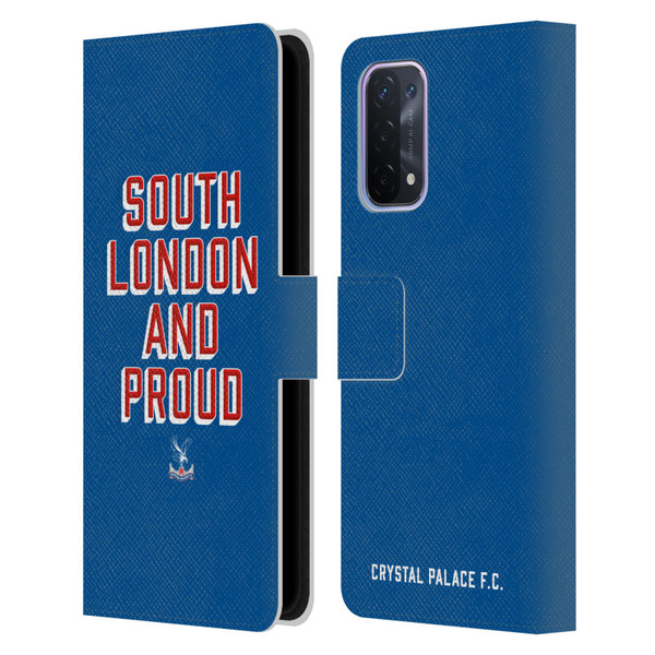 Crystal Palace FC Crest South London And Proud Leather Book Wallet Case Cover For OPPO A54 5G