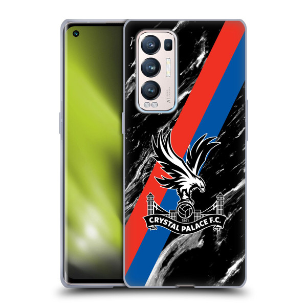 Crystal Palace FC Crest Black Marble Soft Gel Case for OPPO Find X3 Neo / Reno5 Pro+ 5G