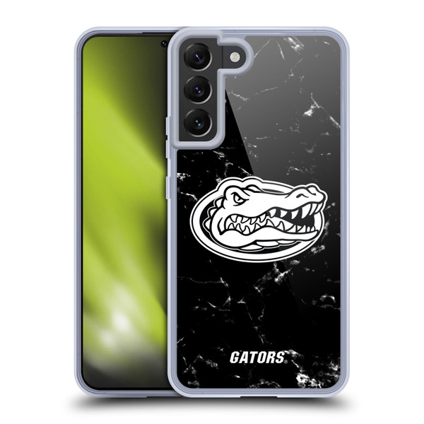 University Of Florida UF University Of Florida Black And White Marble Soft Gel Case for Samsung Galaxy S22+ 5G