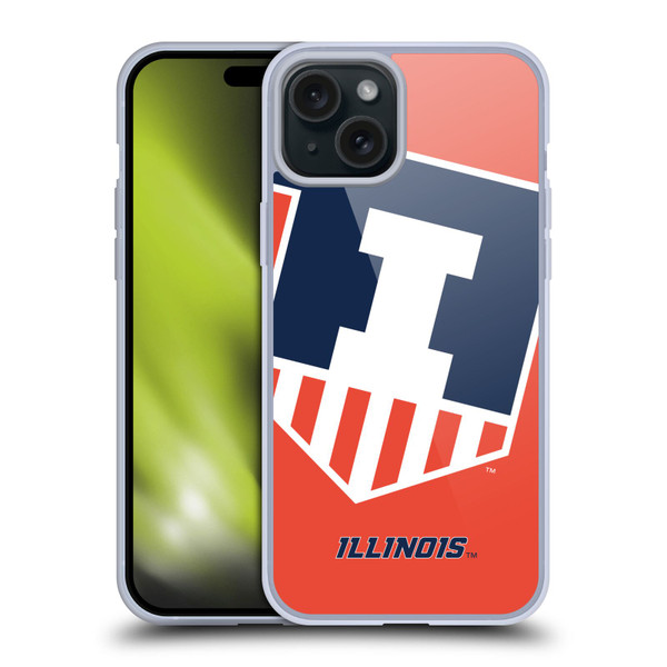 University Of Illinois U Of I University Of Illinois Oversized Icon Soft Gel Case for Apple iPhone 15 Plus