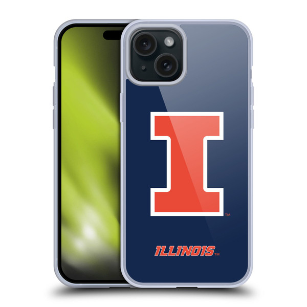 University Of Illinois U Of I University Of Illinois Plain Soft Gel Case for Apple iPhone 15 Plus