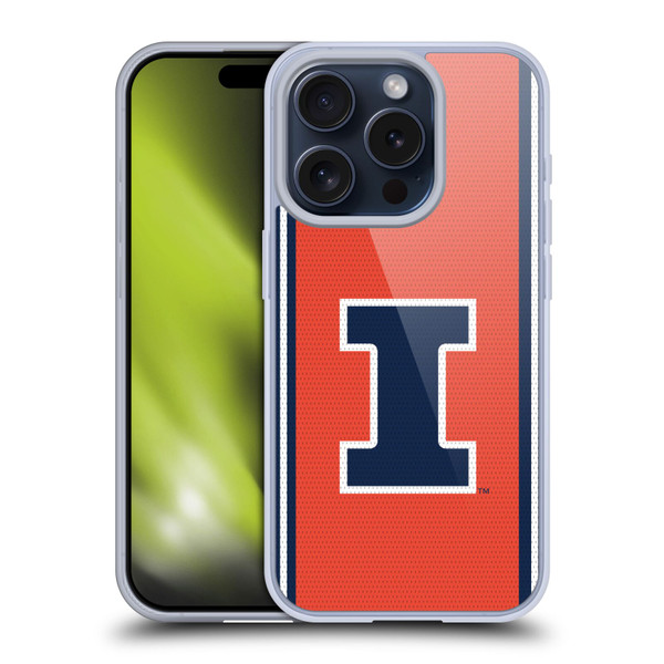 University Of Illinois U Of I University Of Illinois Football Jersey Soft Gel Case for Apple iPhone 15 Pro