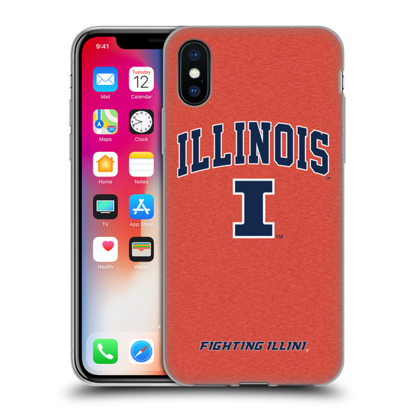 University Of Illinois U Of I University Of Illinois Campus Logotype Soft Gel Case for Apple iPhone X / iPhone XS