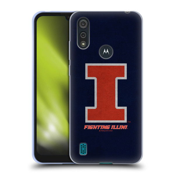 University Of Illinois U Of I University Of Illinois Distressed Look Soft Gel Case for Motorola Moto E6s (2020)