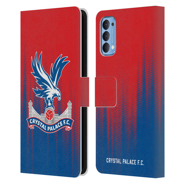 Crystal Palace FC Crest Halftone Leather Book Wallet Case Cover For OPPO Reno 4 5G