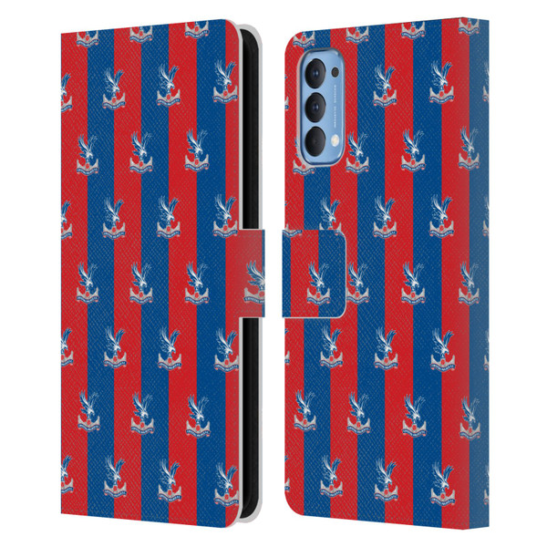 Crystal Palace FC Crest Pattern Leather Book Wallet Case Cover For OPPO Reno 4 5G