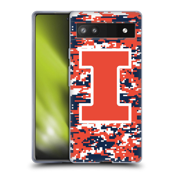 University Of Illinois U Of I University Of Illinois Digital Camouflage Soft Gel Case for Google Pixel 6a