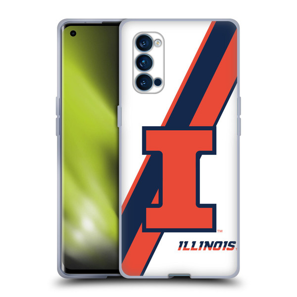 University Of Illinois U Of I University Of Illinois Stripes Soft Gel Case for OPPO Reno 4 Pro 5G