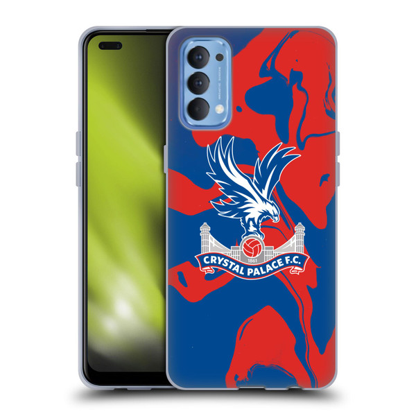 Crystal Palace FC Crest Red And Blue Marble Soft Gel Case for OPPO Reno 4 5G